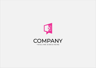 Modern Vibrant Pink Presentation Icon Vector Logo Showing Open Book and Video Play Button for E-Learning Media Education or Online Training Platform
