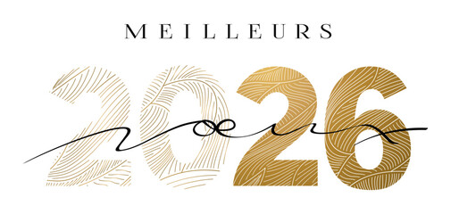 MEILLEURS VOEUX 2026 AVEC LIGNES DORÉES