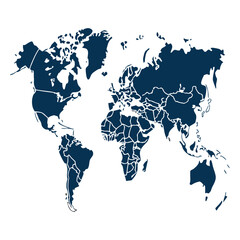 Obraz premium world map vector illustration on black background