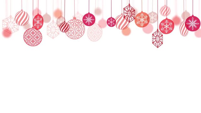 Pop Red  Christmas Ornaments Hanging Animation (Upper Frame)