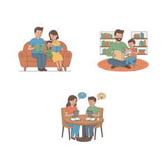 Family Enjoying a Cozy Reading Time Together