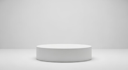 Minimalist Clean Round Pedestal Stand for Product Display in Studio Lighting
