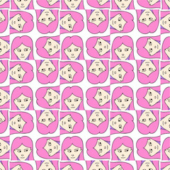girl with pink hair vector vepattern