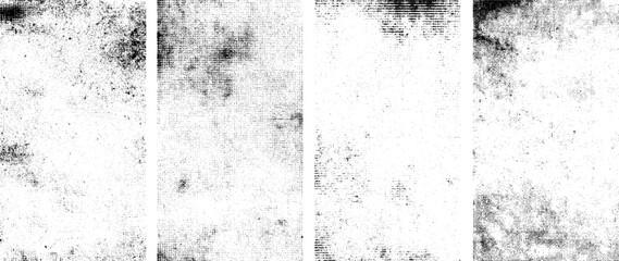 Set of Vintage blurred scratched grunge on isolated old rough grunge and rough vintage distress background.