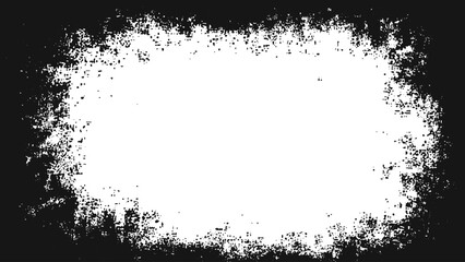 grunge background. Broken dirty rough frames. Black grunge texture border frame over white