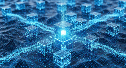 Digital Network Technology Data Flow and Connectivity Abstract