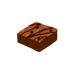fudgy brownie illustration with chocolate melt