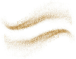 shiny gold glitter particles Wide gold glitter holiday confetti isolated Gold glitter shiny particles, glow, sparkle, golden splatter. Festive golden placer for your design Gold glitter particles