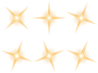 Obraz premium Star particles golden Gold star illustration. Sparkle design element. Cute golden stars and confetti decoration Golden star luxury particle sparkle light design against transparent background.