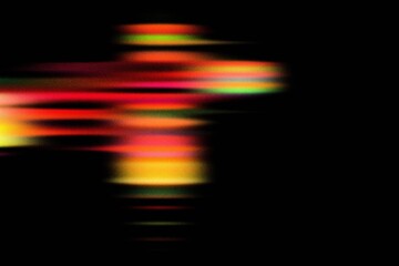 Glowing orange and teal abstract light clusters floating in darkness with a motion blur effect, evoking a digital, sci-fi, and futuristic aesthetic.