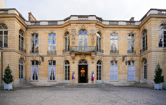 Facade of the H&ocirc;tel de Matignon, the official residence of the French Prime Minister in Paris, France