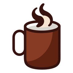 Hot Cocoa Mug Icon Vector on White Background