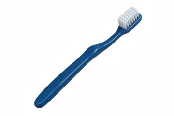 Blue toothbrush for daily dental hygiene, oral care, and teeth cleaning on transparent background