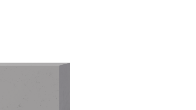 3D A partial view of a gray podium against a white background