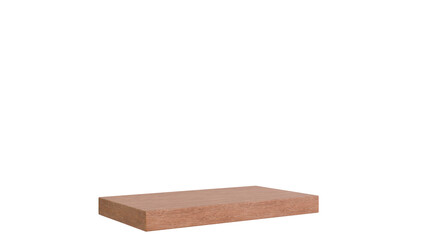 3D A simple rectangular wooden podium or platform is pictured