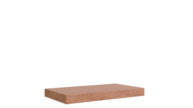 3D A simple rectangular wooden podium or platform is pictured