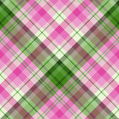 Seamless pattern with pleasant fresh green and pink colors for plaid 2.eps