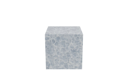 3D A light gray marble-textured cube podium