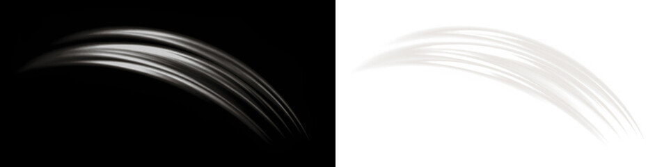 Elegant abstract png overlay featuring smooth, flowing curves in contrasting black and white, ideal for enhancing design projects with a modern artistic touch