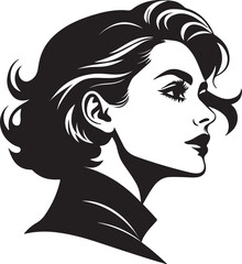 Black silhouette of woman face