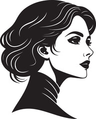 Black silhouette of woman face