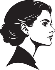 Black silhouette of woman face