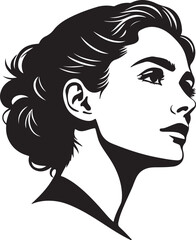 Black silhouette of woman face