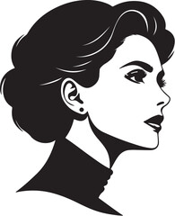 Black silhouette of woman face
