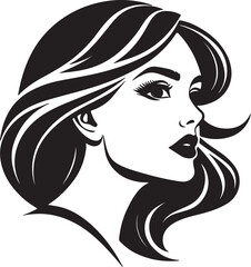 Black silhouette of woman face