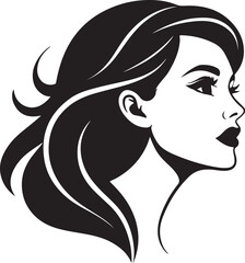 Black silhouette of woman face