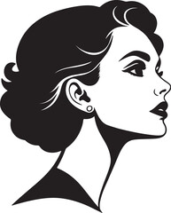 Black silhouette of woman face