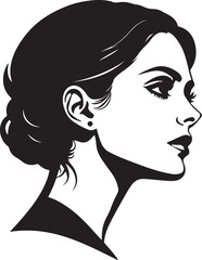 Black silhouette of woman face