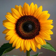 Close-up of a vibrant sunflower, showing detailed petals and dark center
