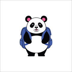 Naklejka premium Cute panda illustration on a reusable shopping bag isolated on white background