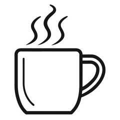 Line Art Hot Drink Mug Logo Vector on White Background