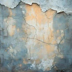 An old cracked plaster wall showcases peeling paint and textures, creating a weathered and grunge aesthetic.