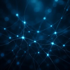 Complex neural network lines and glowing connections visualizing the power of data and machine learning.
