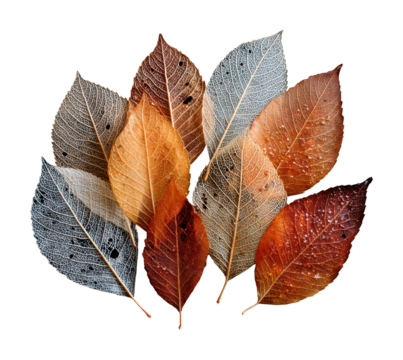 Autumn leaves display nature artistic concept isolated on transparent background