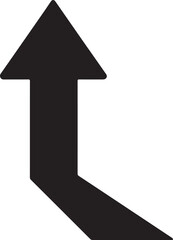 Solid upward arrow silhouette casting shadow creating depth illusion and perspective effect.