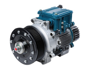 Fototapeta premium Detailed Close-Up of a Modern Automotive Engine Component Featuring Precision Parts and Innovative Design for Performance Optimization