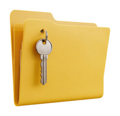 Organizing important office documents in a secure digital environment isolated on transparent background