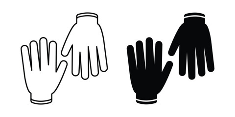 Medical Protective Glove Icon set. medical use, providing a barrier against germs. Gloves icon in solid and outlined style.