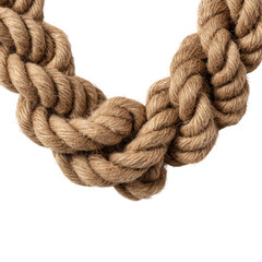 Creating unique rope knots for crafts tutorial isolated on transparent background