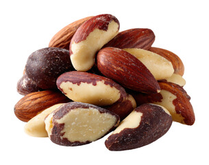 Nutty delight assorted nuts piled high gourmet food isolated on transparent background