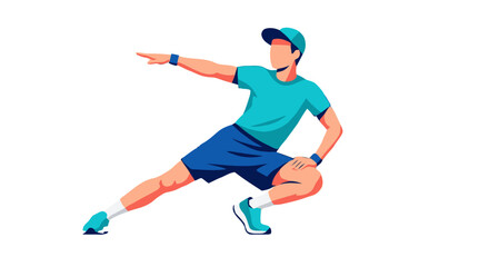 Man in athletic wear stretching