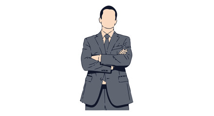 Man in formal suit with arms crossed