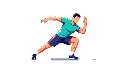 Man in athletic wear running with determination