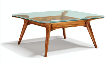 Fototapeta premium Minimal wooden glass table design