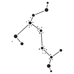 Abstract Constellation Diagram with Connected Stars and Stylized Dot Accents © Zulfa