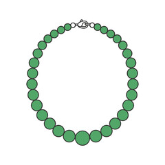 Obraz premium Illustration of a necklace made of green beads for fashion and jewelry design